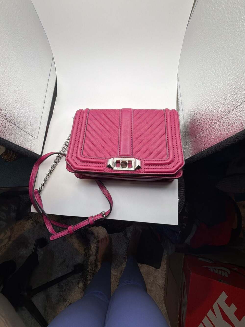 Rebecca Minkoff Love Crossbody Bag Pink Quilted Leather